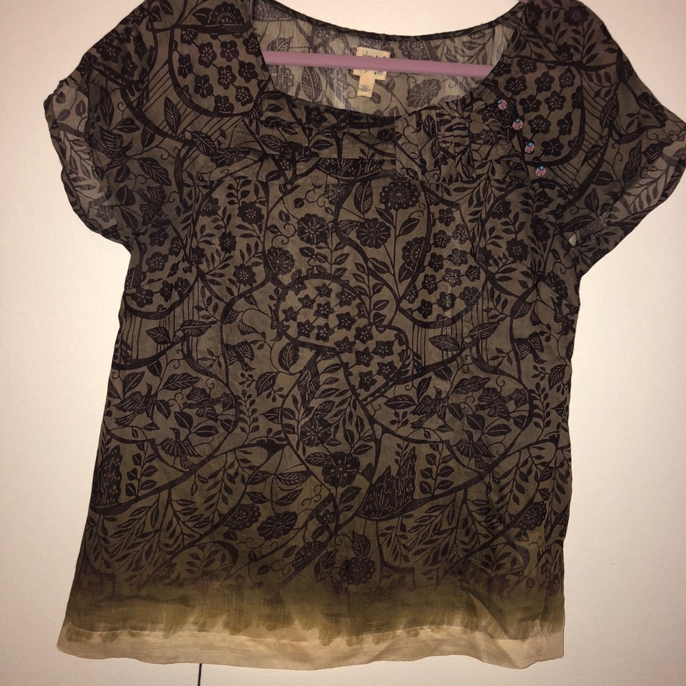 Anthropologie flower print shirt